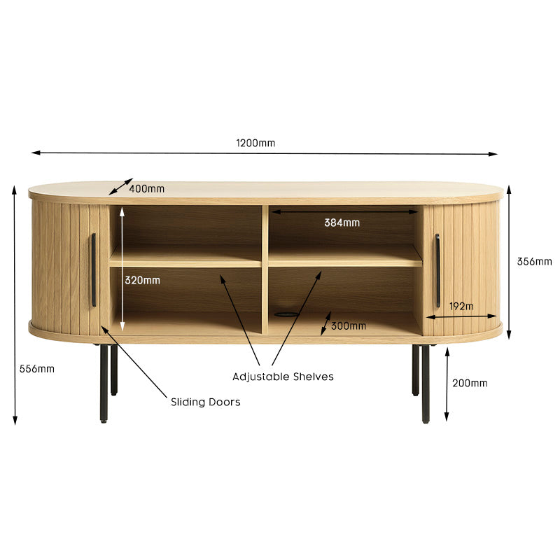 NOLA Entertainment TV Unit 120cm - Oak