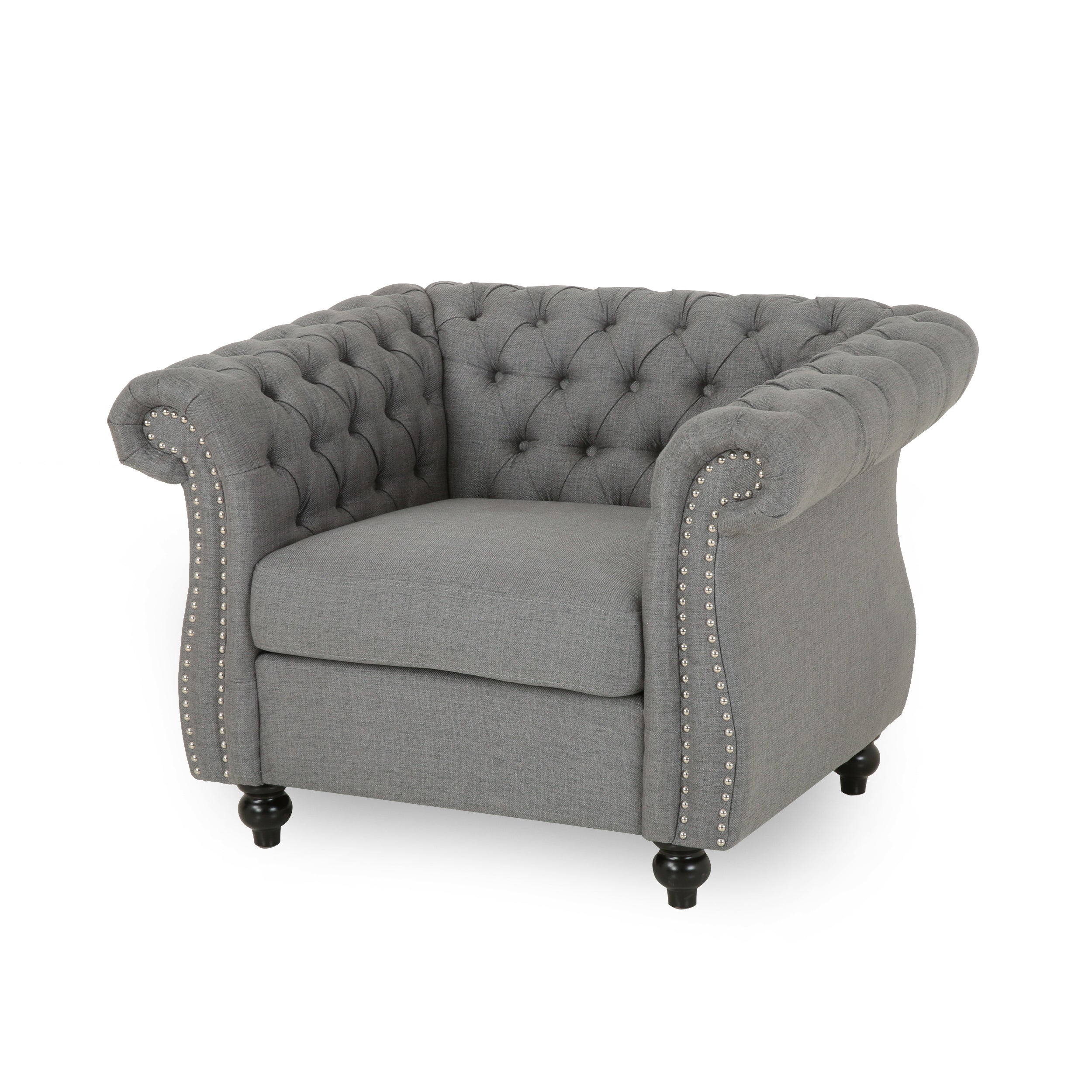 Leila Chesterfield Fabric Club Chair