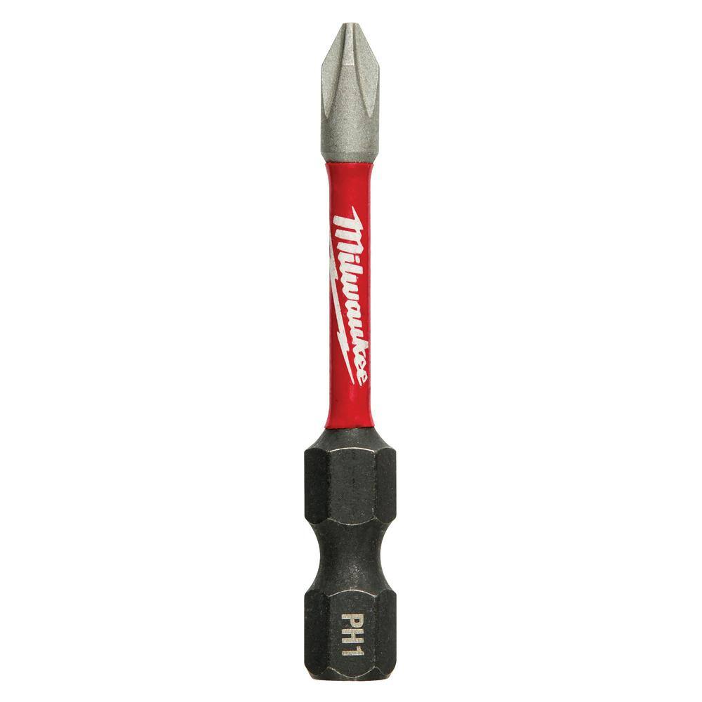 MW SHOCKWAVE Impact Duty 2 in. Phillips #1 Alloy Steel Screw Driver Bit (2-Pack) 48-32-4961