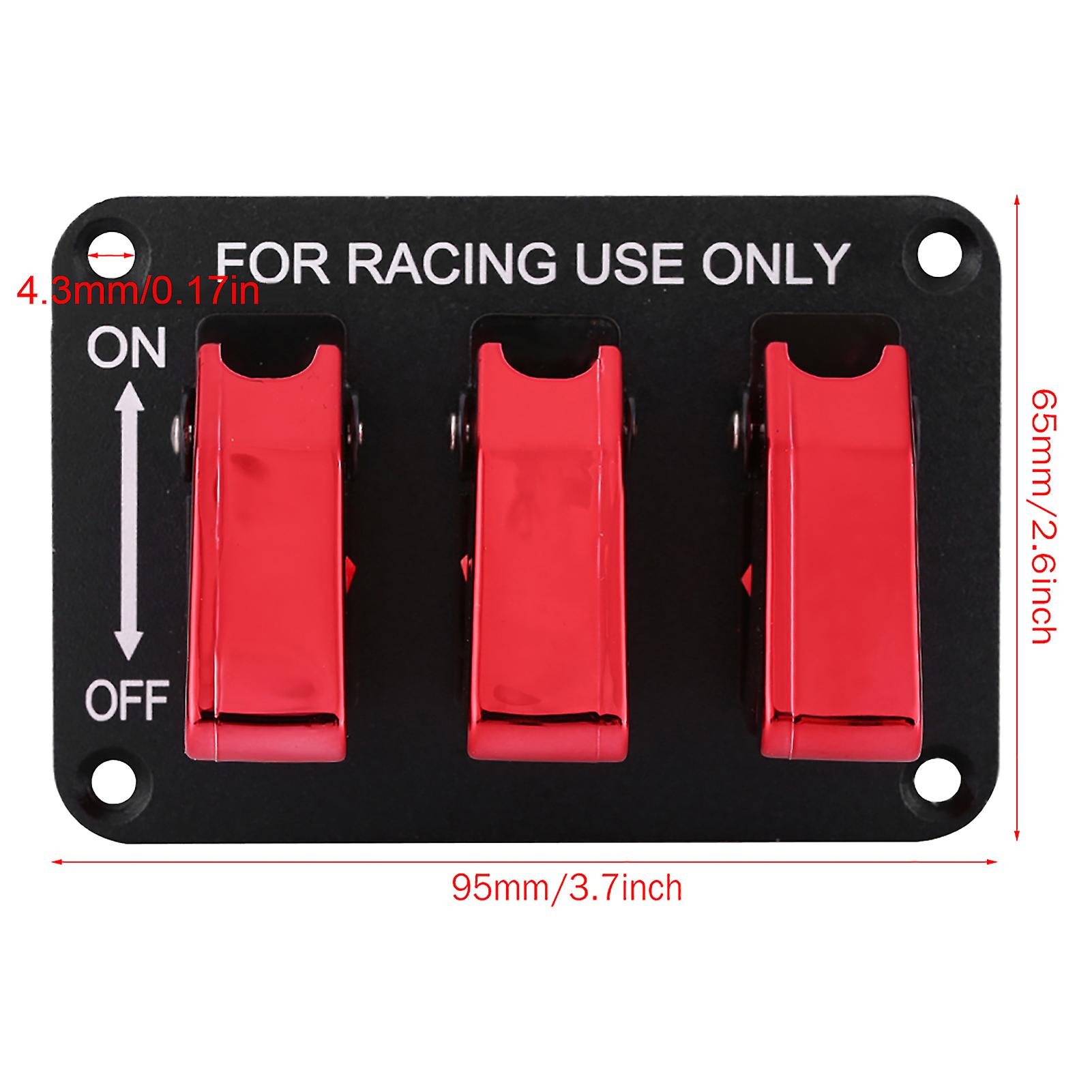 12v 3 Group Toggle Switch Panel For Racing Car Red