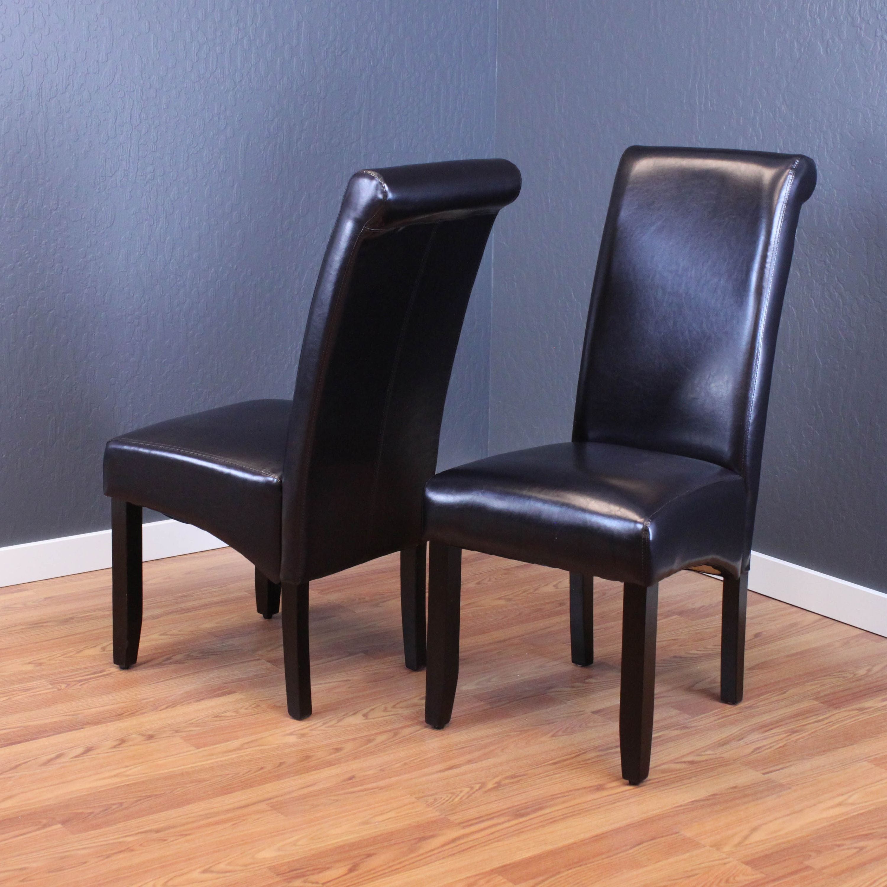 Milan Faux Leather Black Dining Chairs (Set of 2)