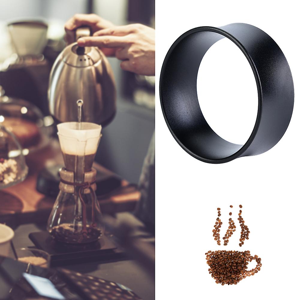 58mm Espresso Coffee Dosing Ring Coffee Filter Replacement Funnel (Aluminum Alloy Black)