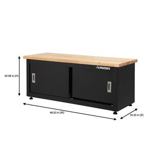 Husky Steel Storage Bench in Black (48 in. W x 20 in. H x 18 in. D) G4802B-US