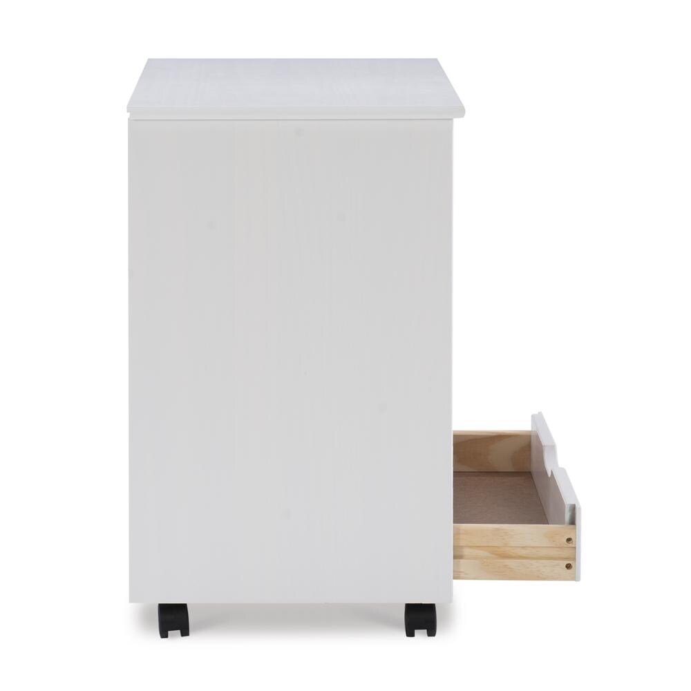 Six Drawer Wide Roll Storage Cart  White Finish  Office