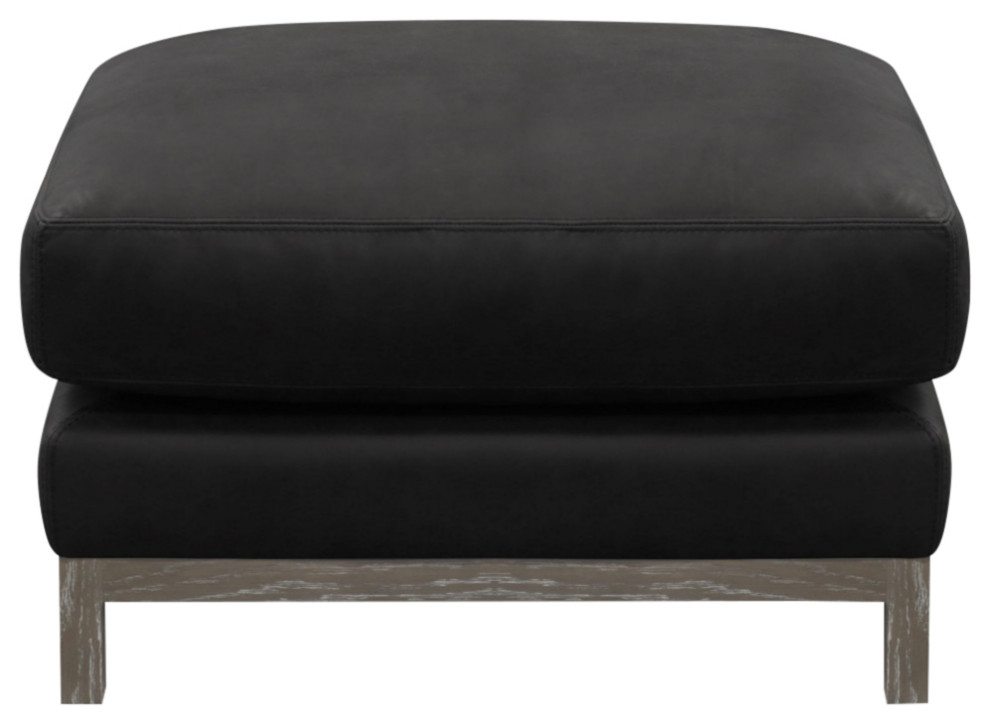 Monterrey 100% Top Grain Leather Modern Americana Ottoman   Transitional   Footstools And Ottomans   by Hello Sofa Home  Houzz