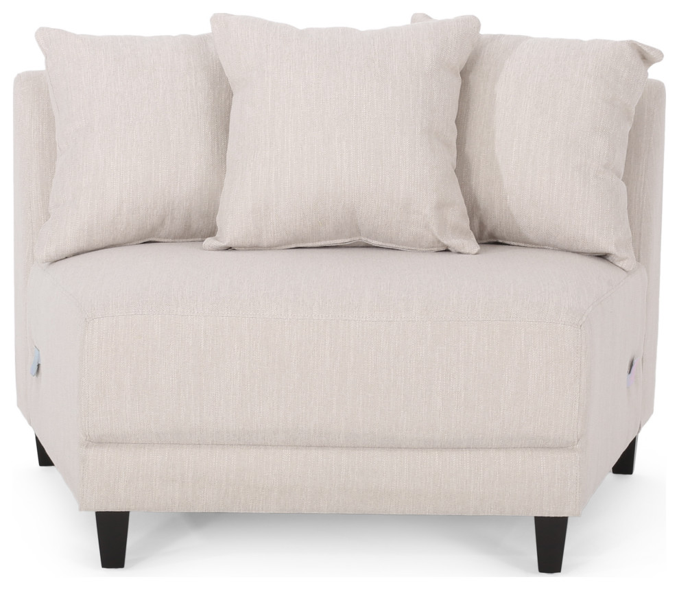 McCardell Fabric 3 Seater Curved Sectional Sofa   Transitional   Sectional Sofas   by GDFStudio  Houzz