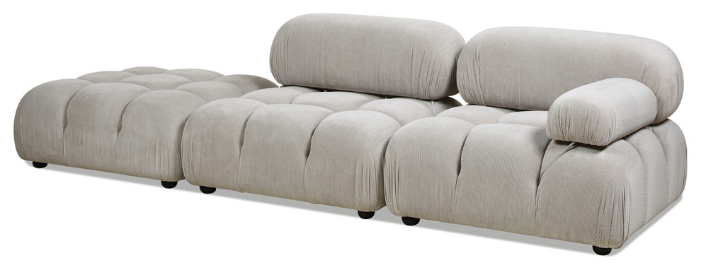 Marcel 109.5 quotBubble Modular Modern Square Tufted Single Arm Chaise Sofa   Transitional   Sofas   by Jennifer Taylor Home  Houzz