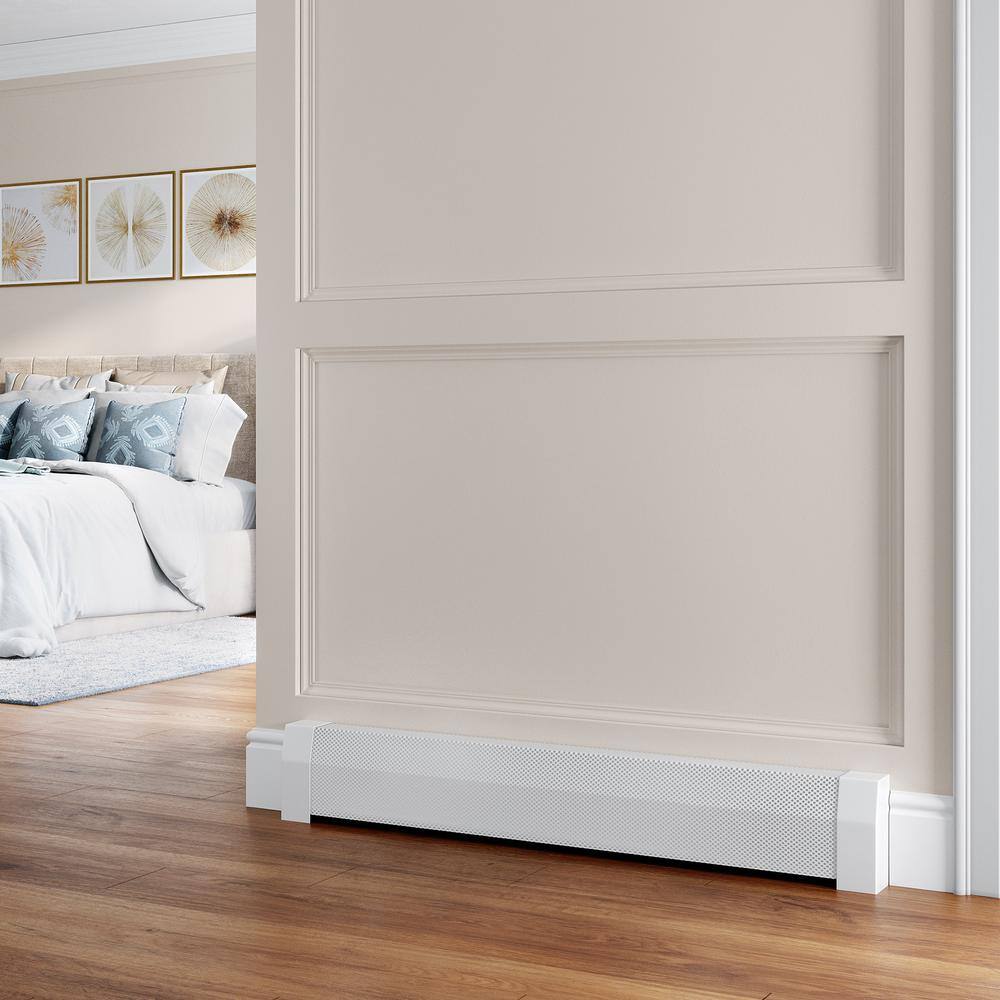 Baseboarders Premium Series 4 ft. Galvanized Steel Easy Slip-On Baseboard Heater Cover in White BB001-48