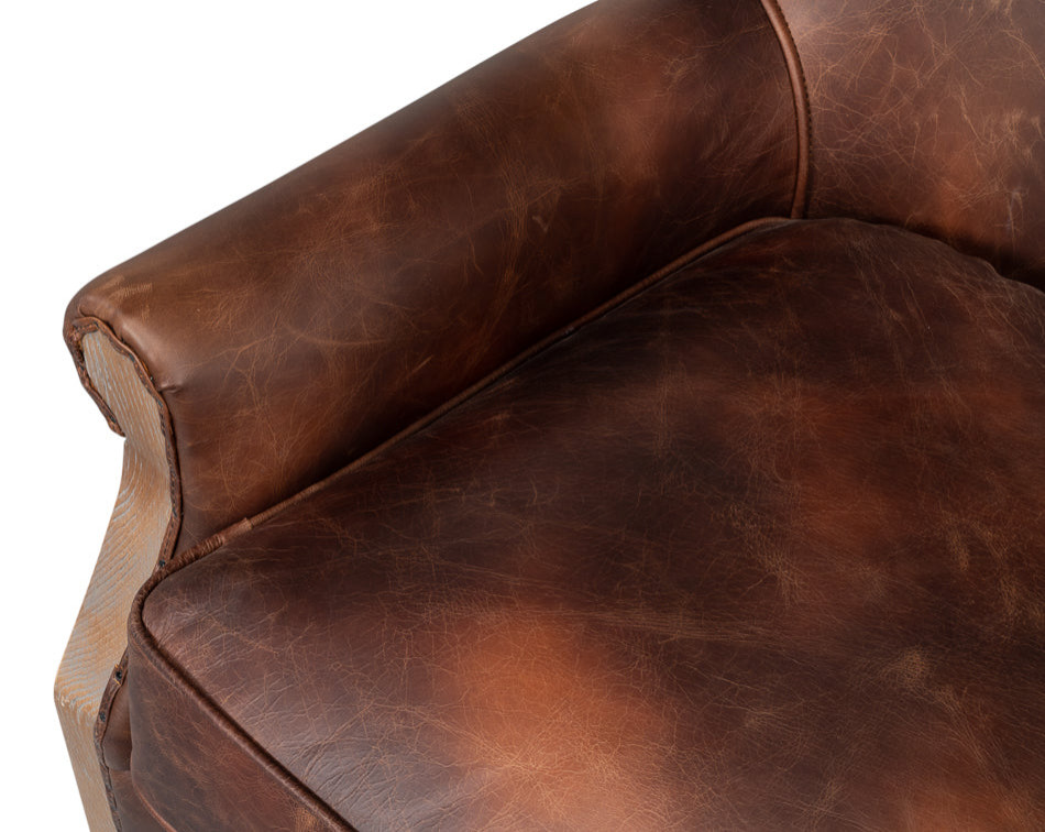 Benjamin Club Chair Brown Leather   Traditional   Armchairs And Accent Chairs   by Sideboards and Things  Houzz