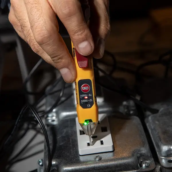 Klein Tools Dual Range Non-Contact Voltage Tester with Receptacle Tester