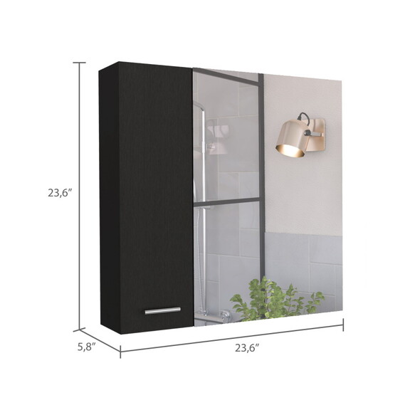 Crawford 4 Shelf Medicine Cabinet Black Wengue B06...