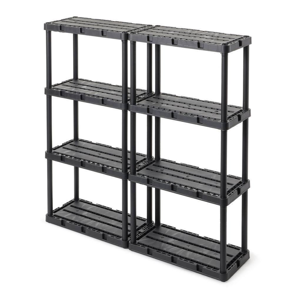 GRACIOUS LIVING 12 in. W x 33 in. H x 24 in. D Plastic Knect A Shelf Light Fixed Storage 4-Shelf Shelving Unit (4-Pack) 4 x 91089-1C