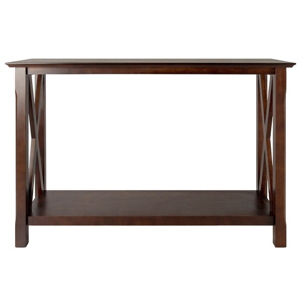 Wooden Console Table 2 Layer Sofa Table with Storage Shelf