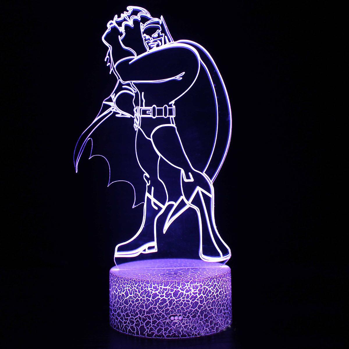 Batmans Illusion Lamp 3d Night Light With 16 Color Change Remote Control，room Dcor