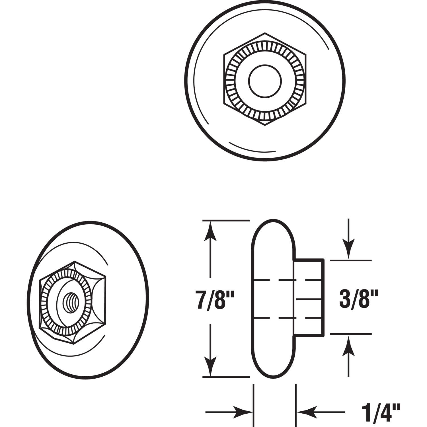 Prime-Line 7/8 in. D X 0.38 in. L Plastic/Steel Shower Door Roller 2 pk