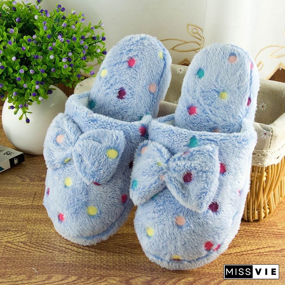 Women Cute Warm Soft Plush Slipper Ladies Home Non-Slip Slippers Indoor Shoes