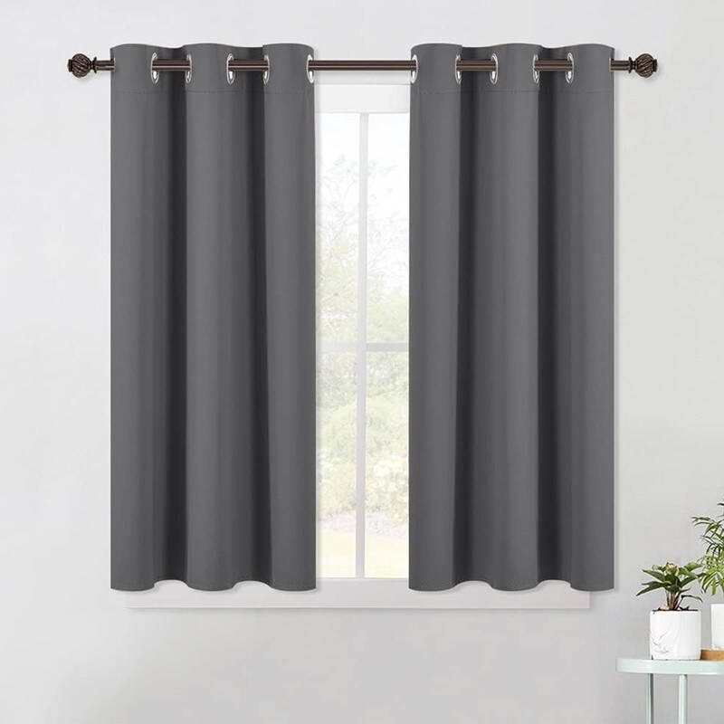 Bedroom Kitchen Blackout Short Curtain Panels  Insulated Blackout Curtains 2 Panels