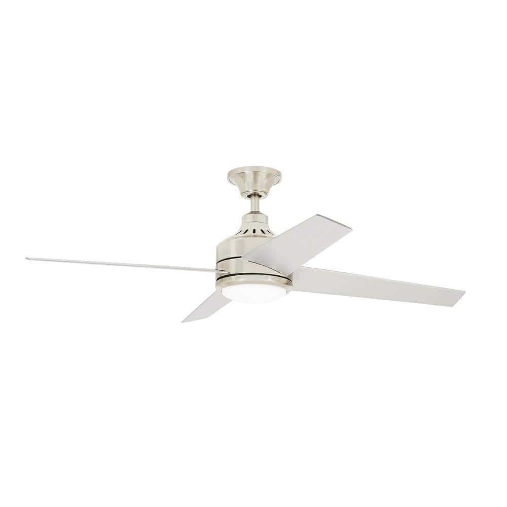 Home Decorators Collection Mercer 52 in. LED Indoor Brushed Nickel Ceiling Fan with Light Kit and Remote Control 54725