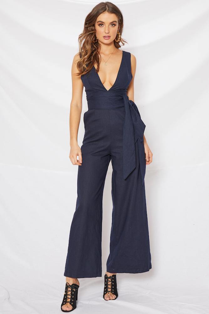 Have To Tell Jumpsuit Navy