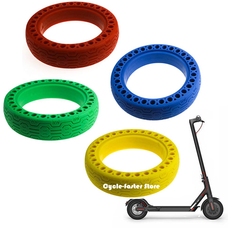 2020 hot sale 8.5inch Durable Anti Explosion Colorful Tire Tubeless Solid Hollow Rubber Tire For M365 Electric scooter