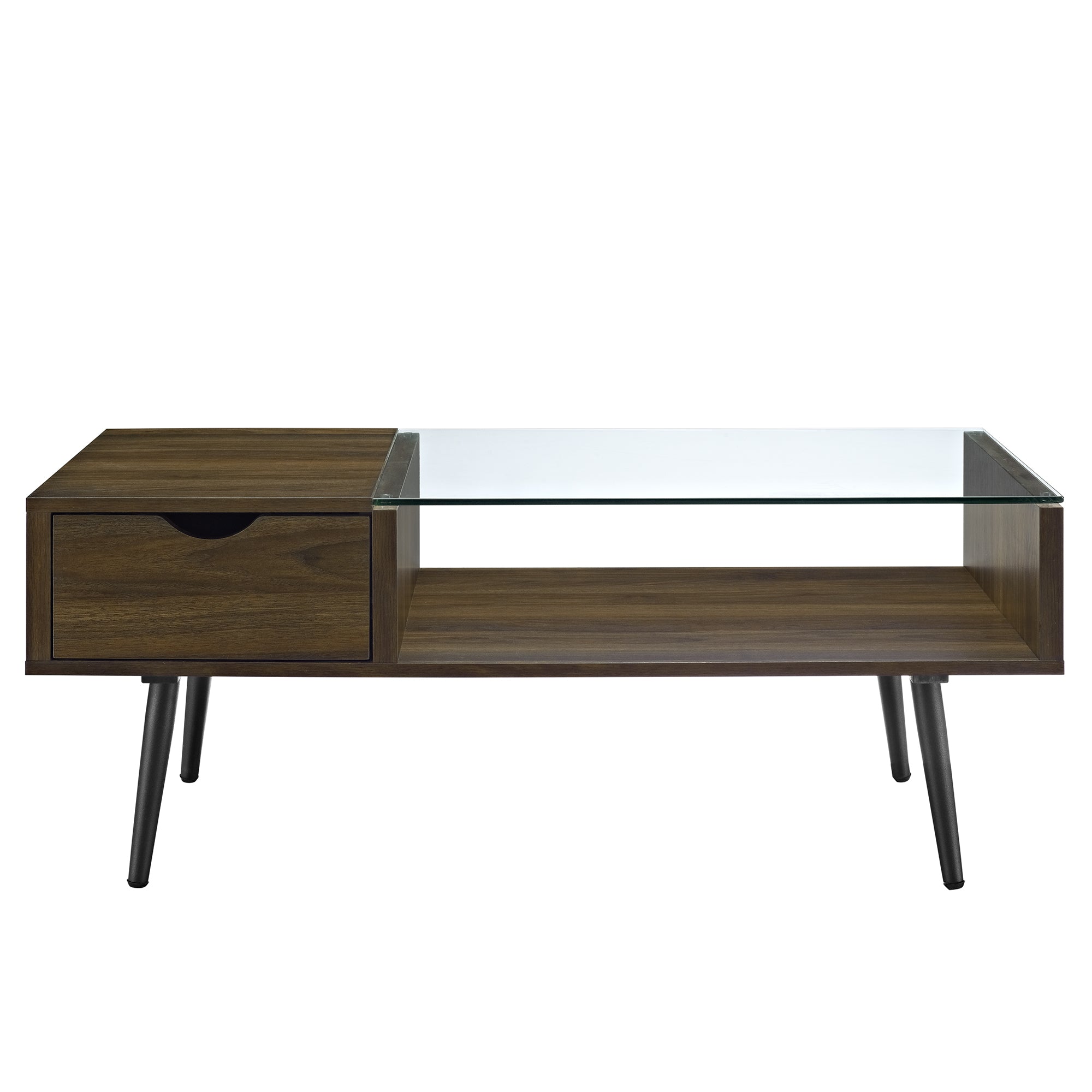 Bellamy Studios Booker Single-Drawer Wood/Glass Coffee Table, Multiple Finishes