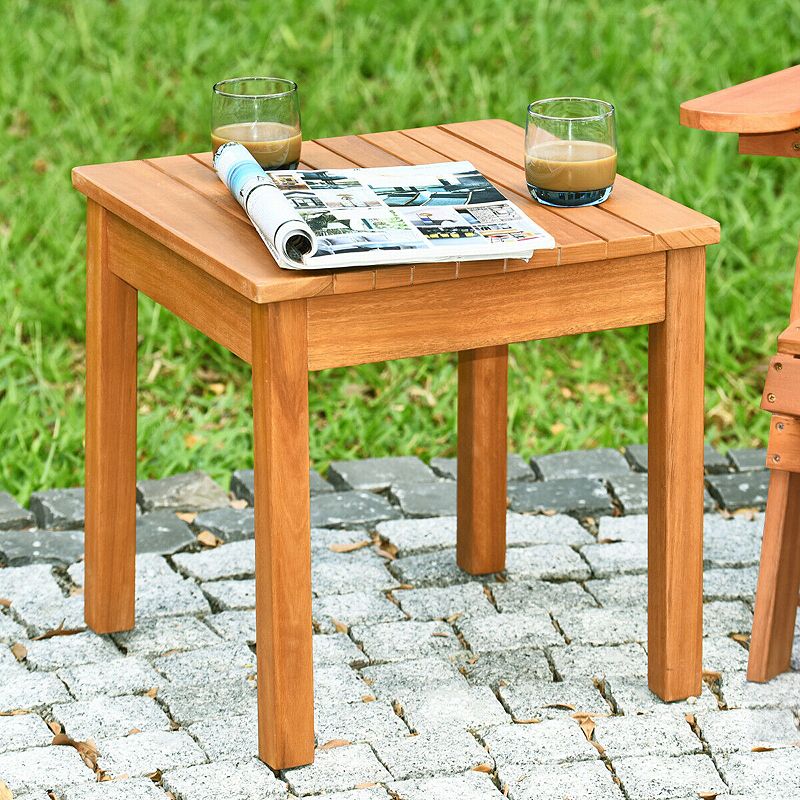 Wooden Square Patio Coffee Bistro Table