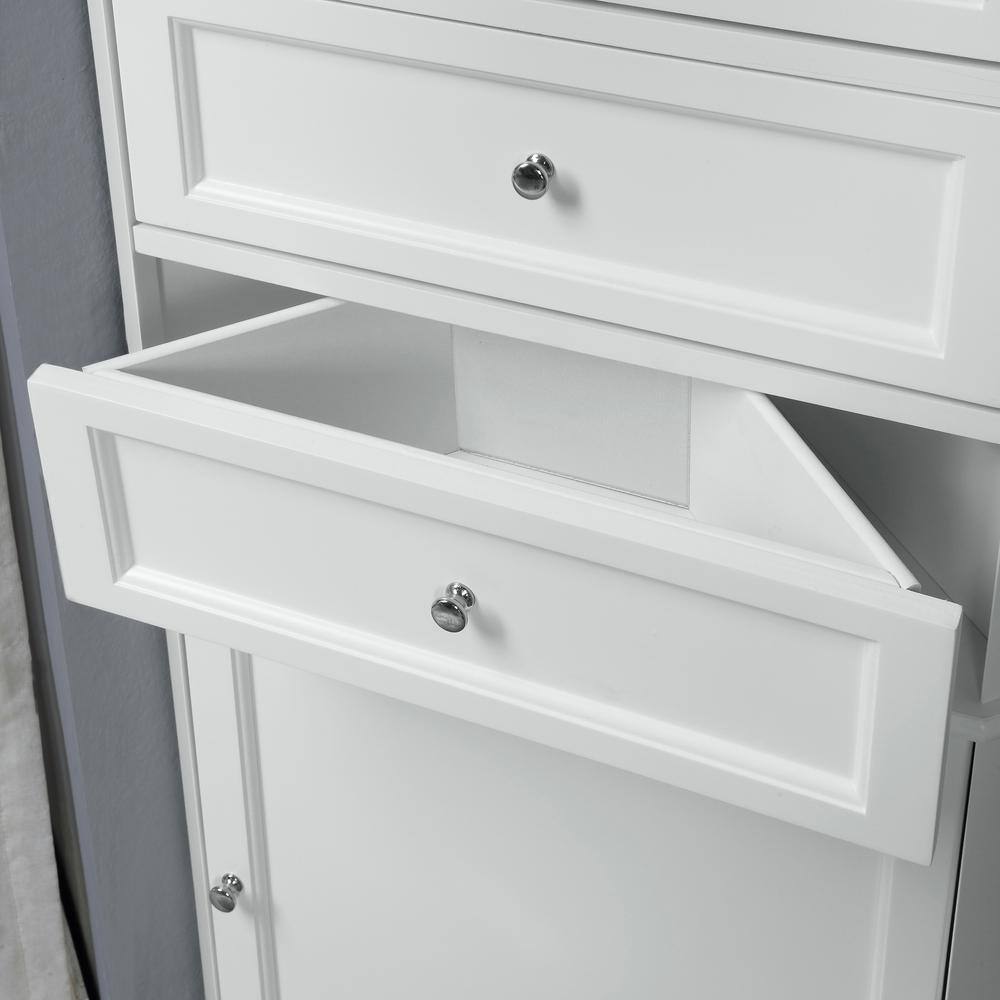 Home Decorators Collection Hampton Harbor 23 in. W x 13 in. D x 67-12 in. H Corner Linen Cabinet in White BF-21893-WH