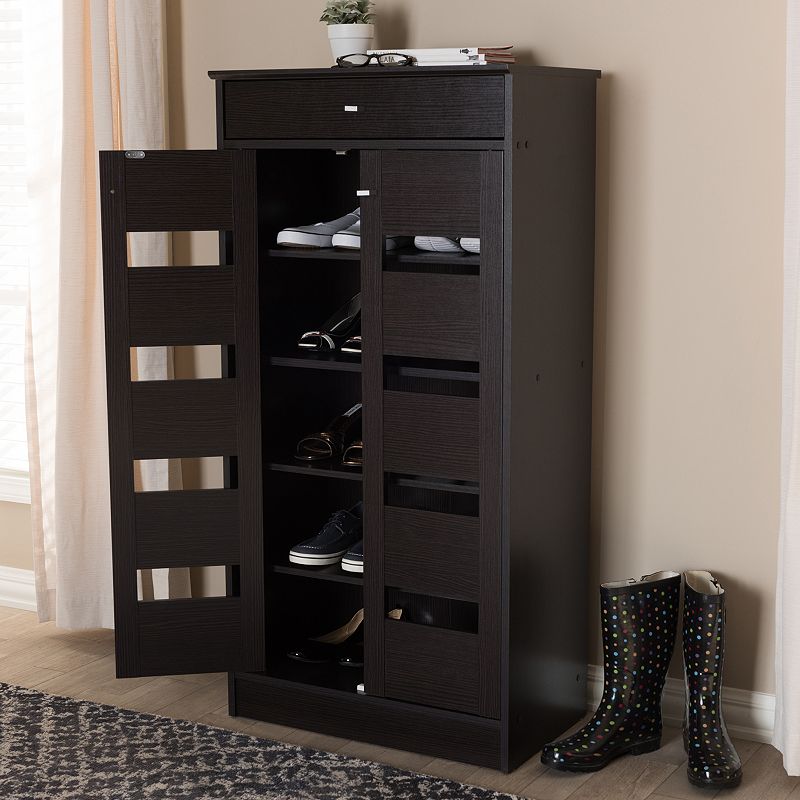 Baxton Studio Acadia Espresso Shoe Cabinet