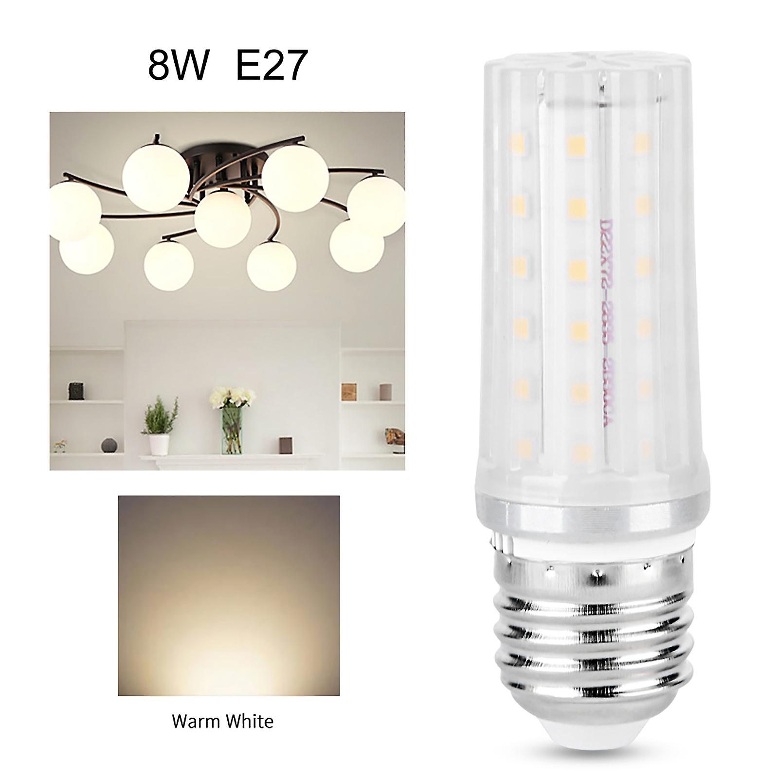 AC185-265V E27 8W LED Corn Bulb Ceramic Lamp Light for Home Hotel Office Shop Warm White