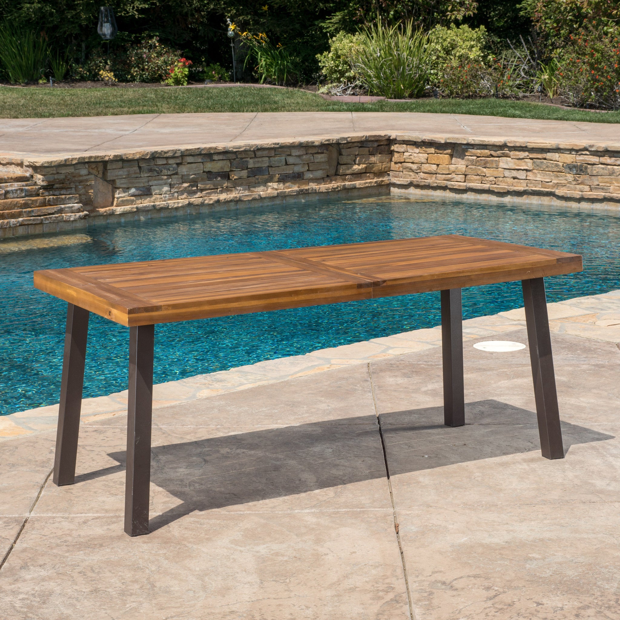 Spanish Bay Teak Finish Acacia Wood Dining Table