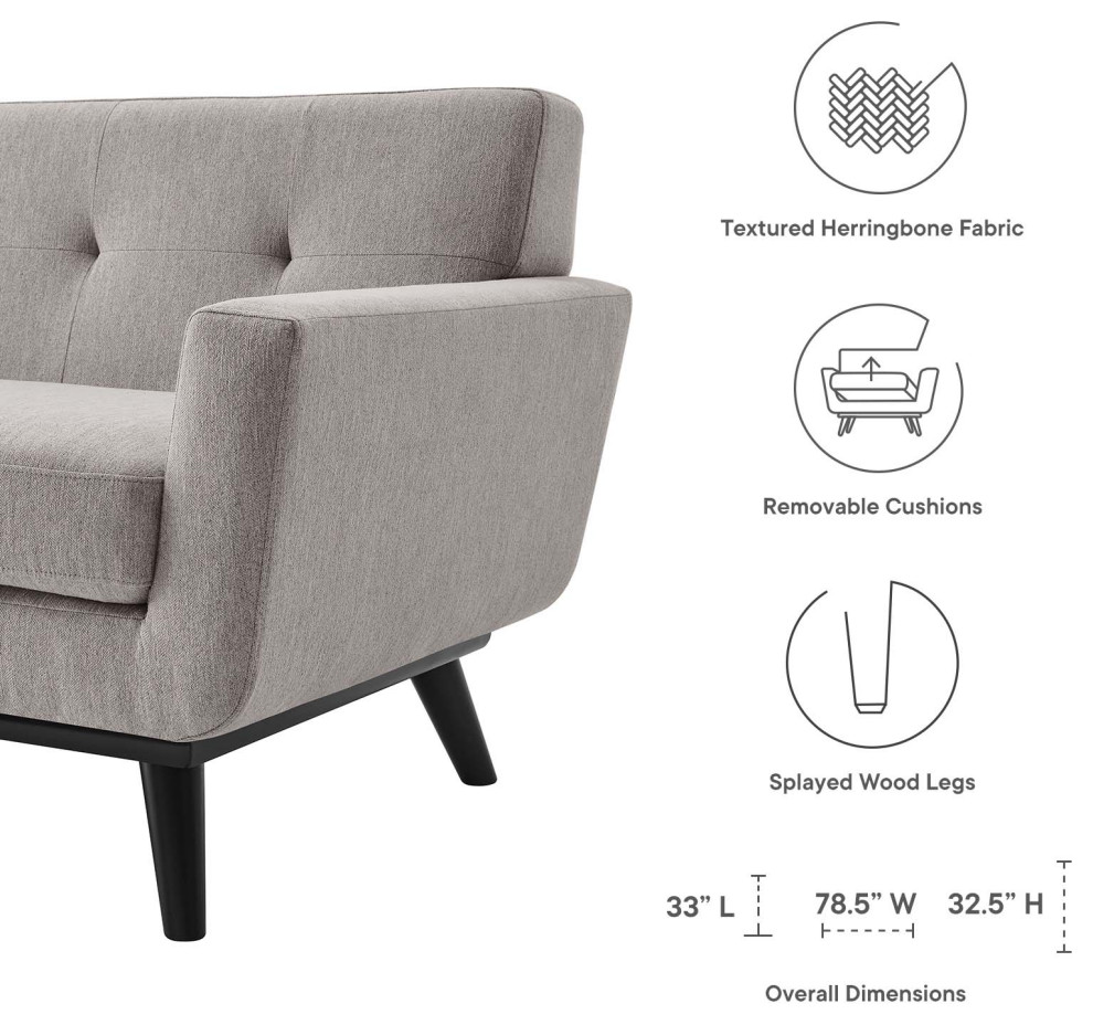 Loveseat Sofa  Beige  Fabric  Modern  Mid Century Hotel Lounge Cafe Lobby   Modern   Loveseats   by House Bound  Houzz