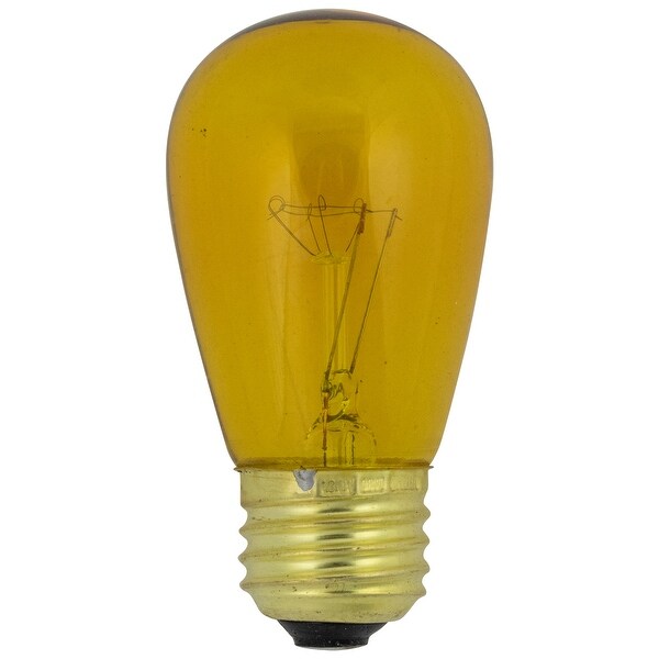 Pack of 25 Incandescent S14 Yellow Christmas Replacement Bulbs