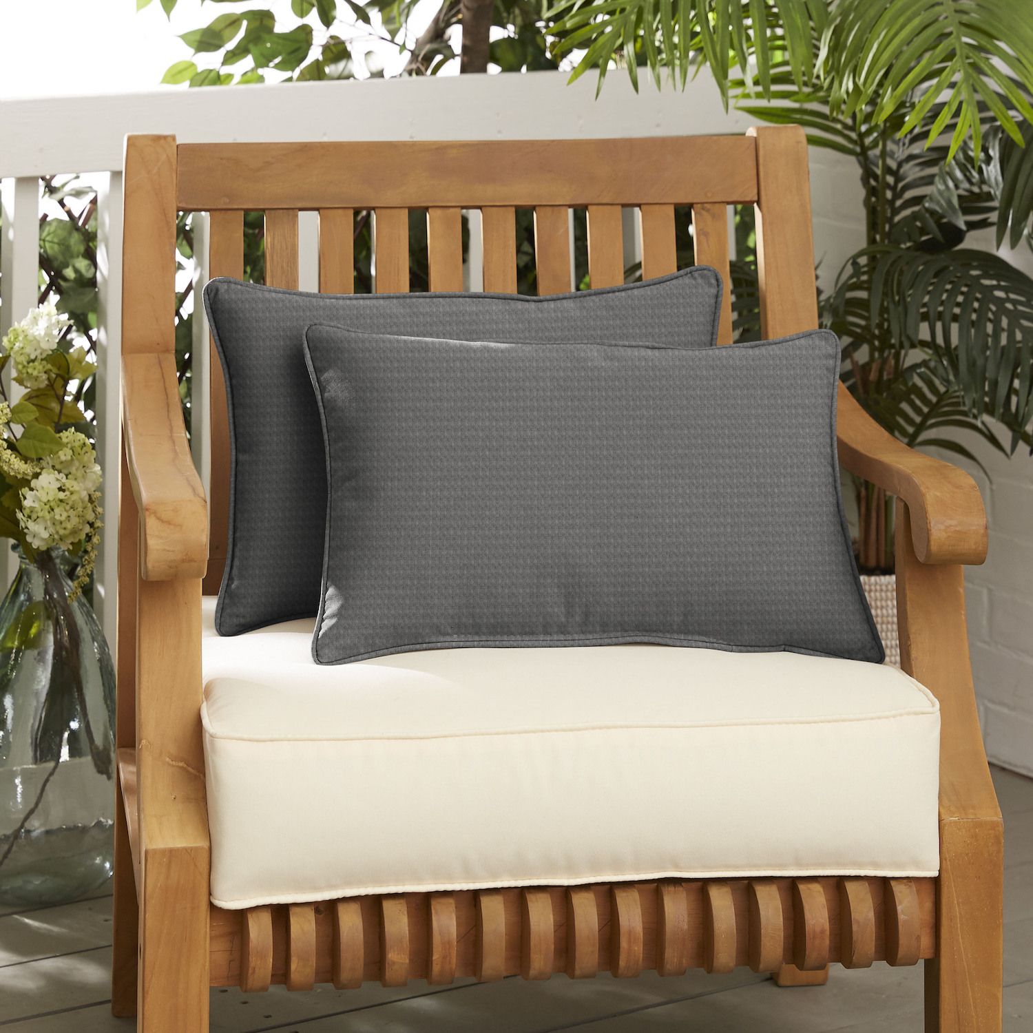 Sorra Home Indoor Outdoor 24 in. x 12 in. Corded Pillows 2-Piece Set