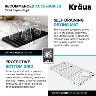 KRAUS Bellucci Gray Granite Composite 30 in. Single Bowl Undermount Workstation Kitchen Sink with Accessories KGUW2-30MGR