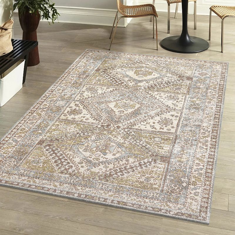 Darija Ornate Geometric Medallion Area Rug