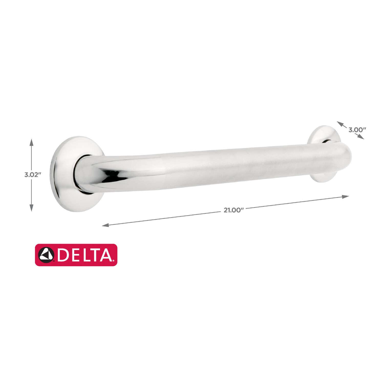 Delta 18 in. L ADA Compliant Peened Stainless Steel Grab Bar