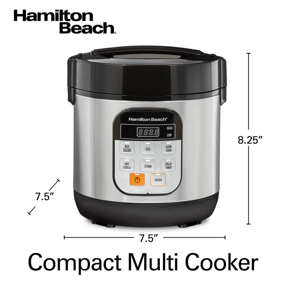 Hamilton Beach Compact 1.5 Qt. Stainless Steel Electric Multi-Cooker 37524