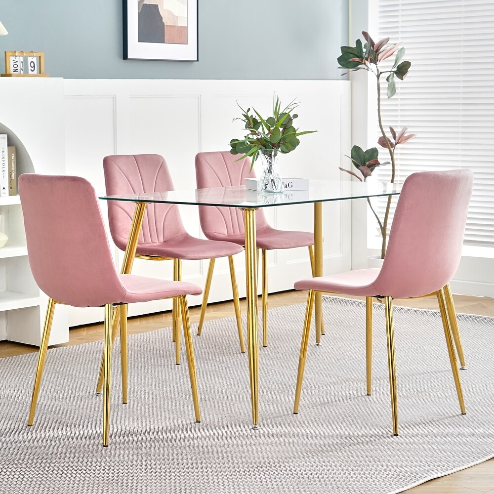 Modern simple light luxury dining chair set of 4