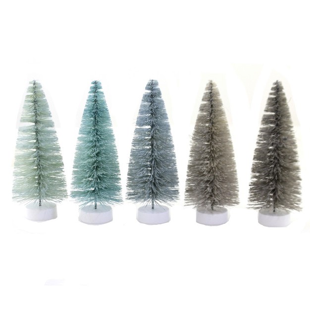 Cody Foster Christmas Rainbow Trees Winter Blue S 12 Twelve Bottle Brush Trees 5 25 Inches Bottle Brush Christmas Village Ms436lwb