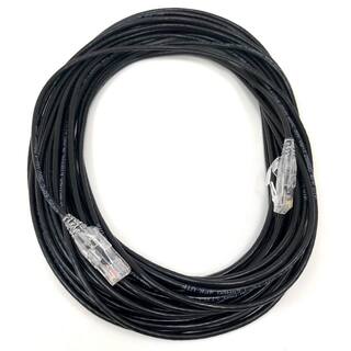 Micro Connectors Inc 3 ft. 28AWG Ultra Slim CAT6 Patch Cables Black (5 per Pack) E08-003B-SL5