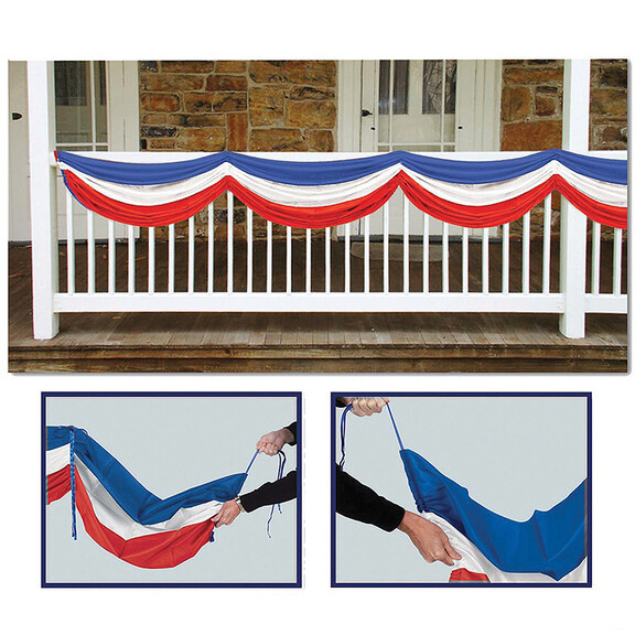 Morris Costumes BG50948 5' Patriotic Fabric Buntin...