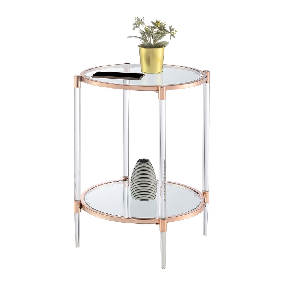 Convenience Concepts Royal Crest 2 Tier Acrylic Glass End Table