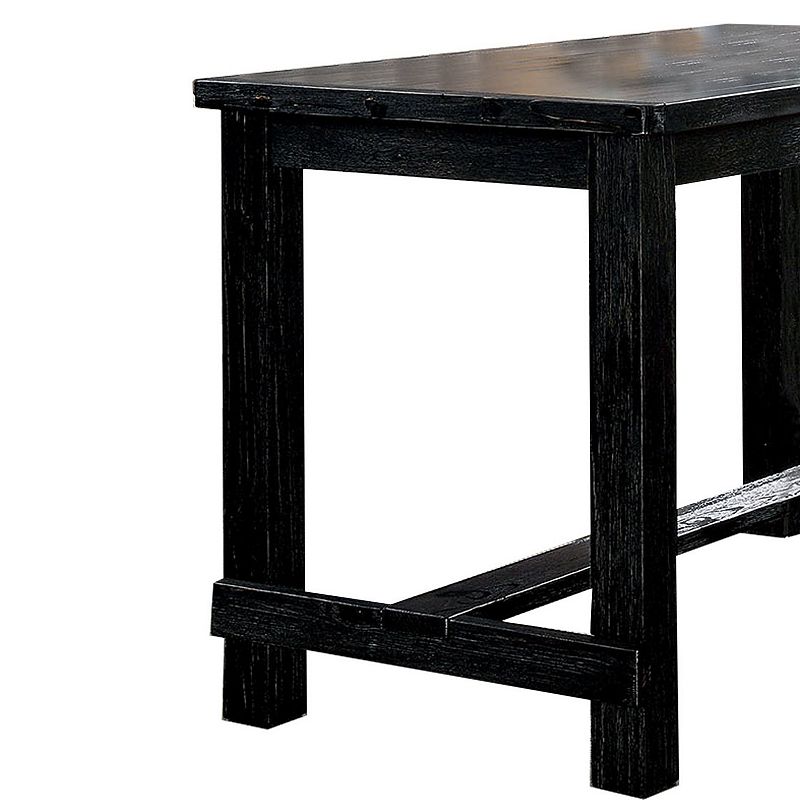 Rectangular Counter Height Table with Block Legs， Antique Black