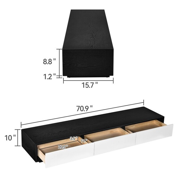 Anneelizabeth 70-inch 3 drawer TV Console - 70.9