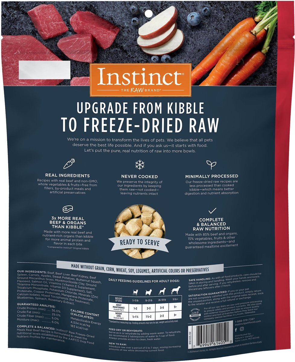 Instinct Freeze-Dried Raw Meals Real Beef Recipe Grain-Free Dog Food