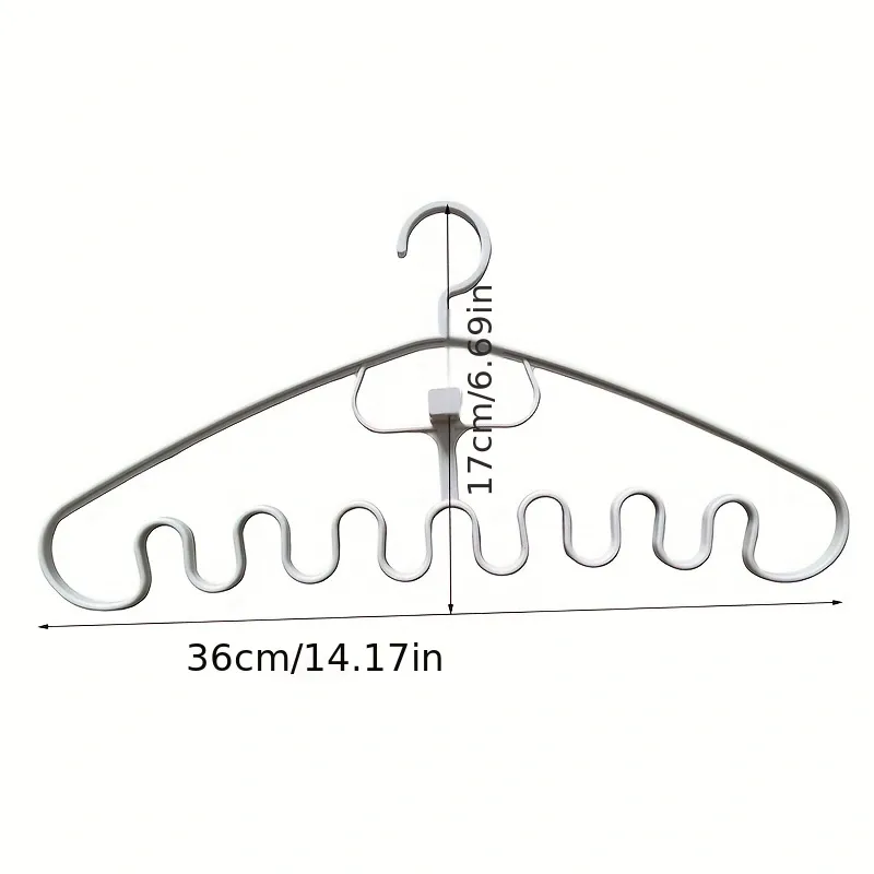 3pcs Space Saving Multifunctional Wave Shaped Clothes Hanger for Underwear, Bra, Pajama, Silk Scarf, and Handbag