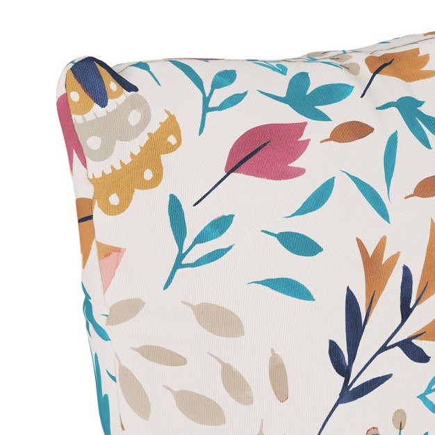 Skyline Furniture Square Outdoor Throw Pillow Kaya Floral Aqua