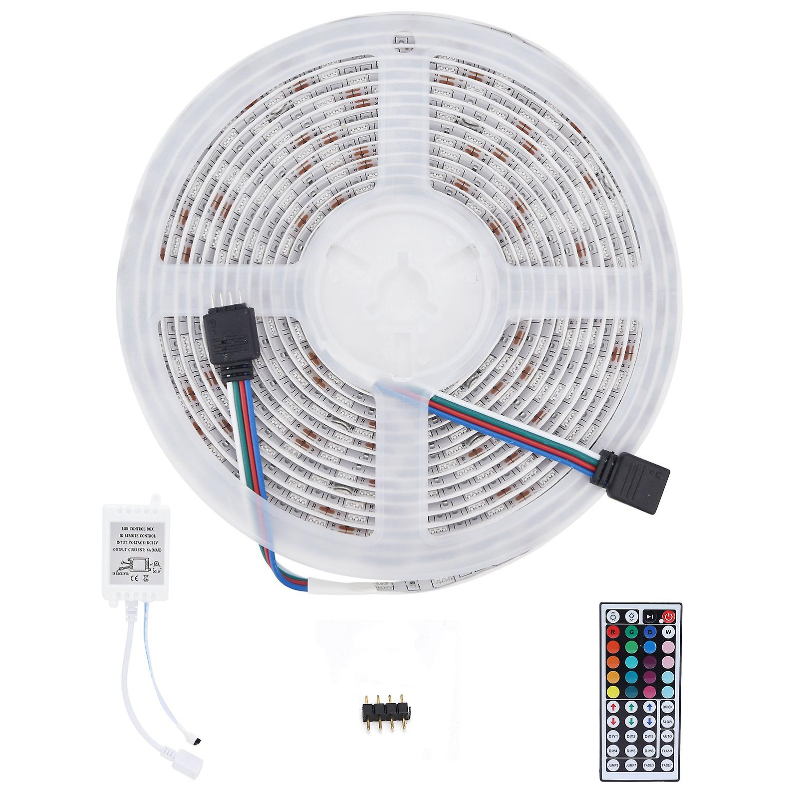 16.4ft Led Strip Light Remote Control 44key Adjustable 5050 300leds Rgbw Waterproof Rope Lightau Plug 100240v