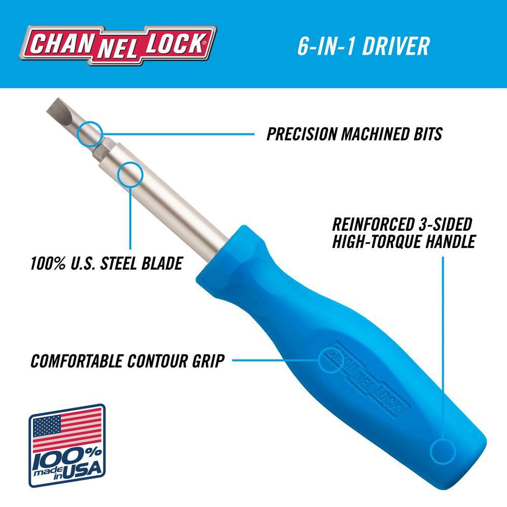 Channellock 6-in-1 Screwdriver Nut Driver 61H