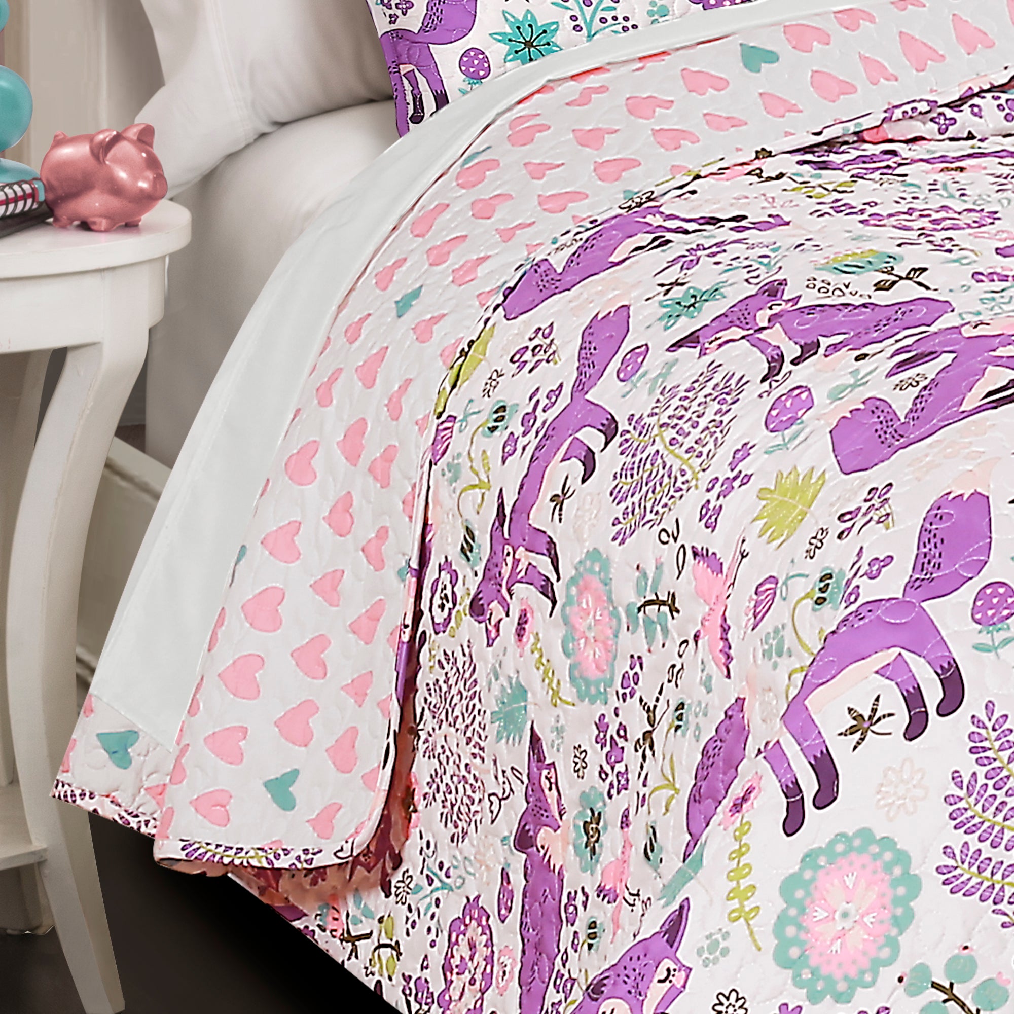 Pixie Fox Quilt 3 Piece Set Twin Size